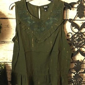 💥  BOGO NWT Sleeveless Embroidered Top by a.n.a